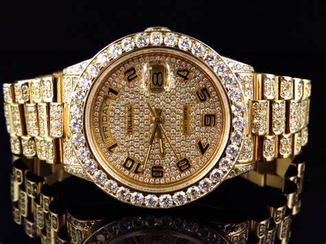 mens gold rolex diamond bezel|rolex diamond set bracelet.